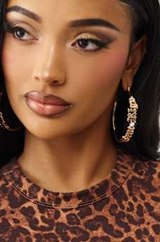 LOGO HOOP EARRINGS, image 1