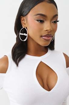 CRYSTAL HORSESHOE HOOP EARRINGS