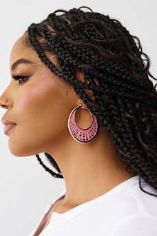 ARETES DE ARGOLLA CON HERRADURA EN FORMA DE LUNA CRECIENTE, image 1