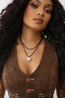 CRYSTAL HEART WRAPPED CHOKER NECKLACE, image 2