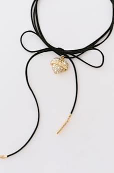 CRYSTAL HEART WRAPPED CHOKER NECKLACE, image 3