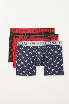 MENS 3-PACK ALLOVER HORSESHOE PRINT BOXER BRIEFS, image 1