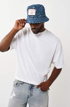 ALLOVER LOGO PRINT BUCKET HAT, image 1