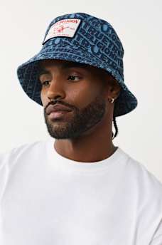 ALLOVER LOGO PRINT BUCKET HAT, image 2