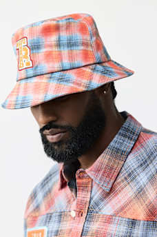 LOGO PLAID BUCKET HAT, image 2