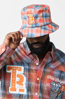 LOGO PLAID BUCKET HAT, image 3
