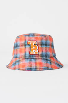 LOGO PLAID BUCKET HAT