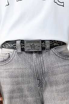 HORSESHOE STITCH LOGO BUCKLE BELT, image 2