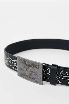 HORSESHOE STITCH LOGO BUCKLE BELT, image 5