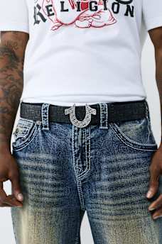 FILLED HORSESHOE BUCKLE BELT, image 1