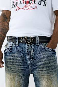 STUDDED HORSESHOE BUCKLE BELT, image 1