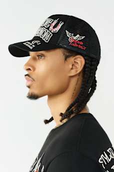 FLAME HORSESHOE TRUCKER HAT, image 3