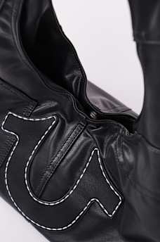FAUX LEATHER HORSESHOE BAG