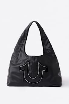 FAUX LEATHER HORSESHOE BAG