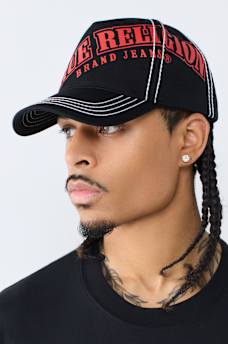 CONTRAST STITCH LOGO BASEBALL HAT