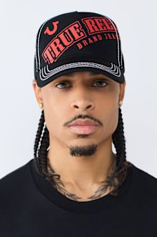 CONTRAST STITCH LOGO BASEBALL HAT