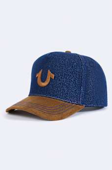 CONTRAST BRIM DENIM HORSESHOE HAT