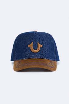 CONTRAST BRIM DENIM HORSESHOE HAT