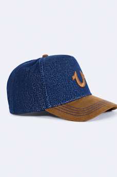 CONTRAST BRIM DENIM HORSESHOE HAT