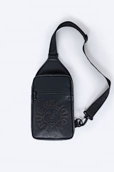 EMBOSSED FAUX LEATHER SLING BAG