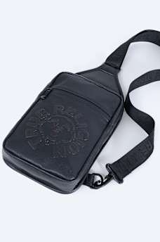 EMBOSSED FAUX LEATHER SLING BAG