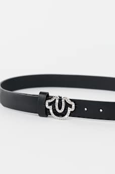 CRYSTAL HORSESHOE OUTLINE BUCKLE BELT, image 2