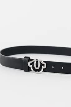 CRYSTAL HORSESHOE OUTLINE BUCKLE BELT