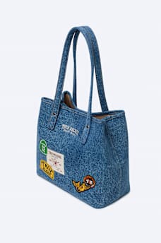 MULTI LOGO DENIM TOTE BAG