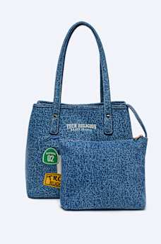 MULTI LOGO DENIM TOTE BAG