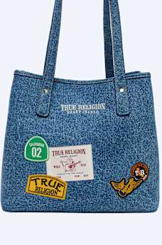 MULTI LOGO DENIM TOTE BAG