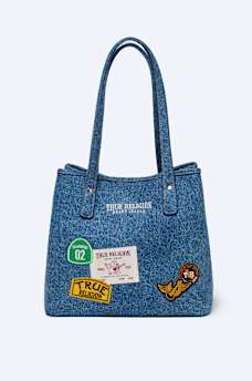 MULTI LOGO DENIM TOTE BAG