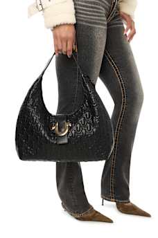 HORSESHOE EMBOSSED HOBO BAG