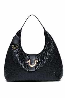 HORSESHOE EMBOSSED HOBO BAG
