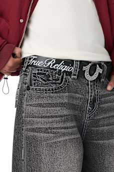 SCRIPT HORSESHOE BUCKLE BELT