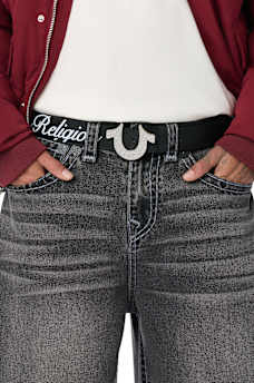 SCRIPT HORSESHOE BUCKLE BELT