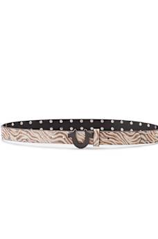 ZEBRA STUDDED HORSESHOE BELT