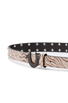 ZEBRA STUDDED HORSESHOE BELT