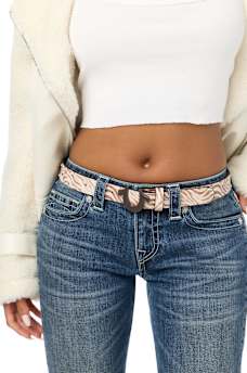 ZEBRA STUDDED HORSESHOE BELT