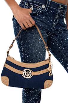 TRUE RELIGION X BABY PHAT DENIM CHARM BAG