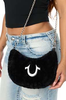PLUSH HORSESHOE CHAIN HANDBAG