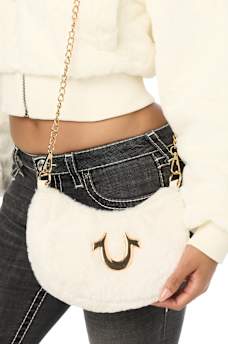 PLUSH HORSESHOE CHAIN HANDBAG