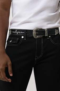 STITCHED LOGO WESTERN BELT, image 2