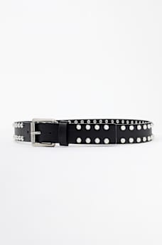 LOGO TEXTURED STUDDED BELT, image 3