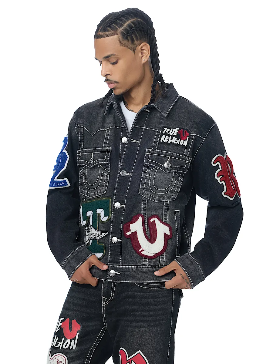jimmy patch big t oversized denim jacket
