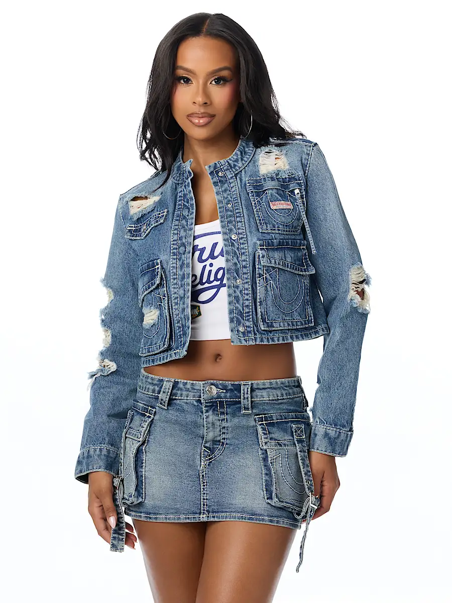 distressed big t cargo jacket