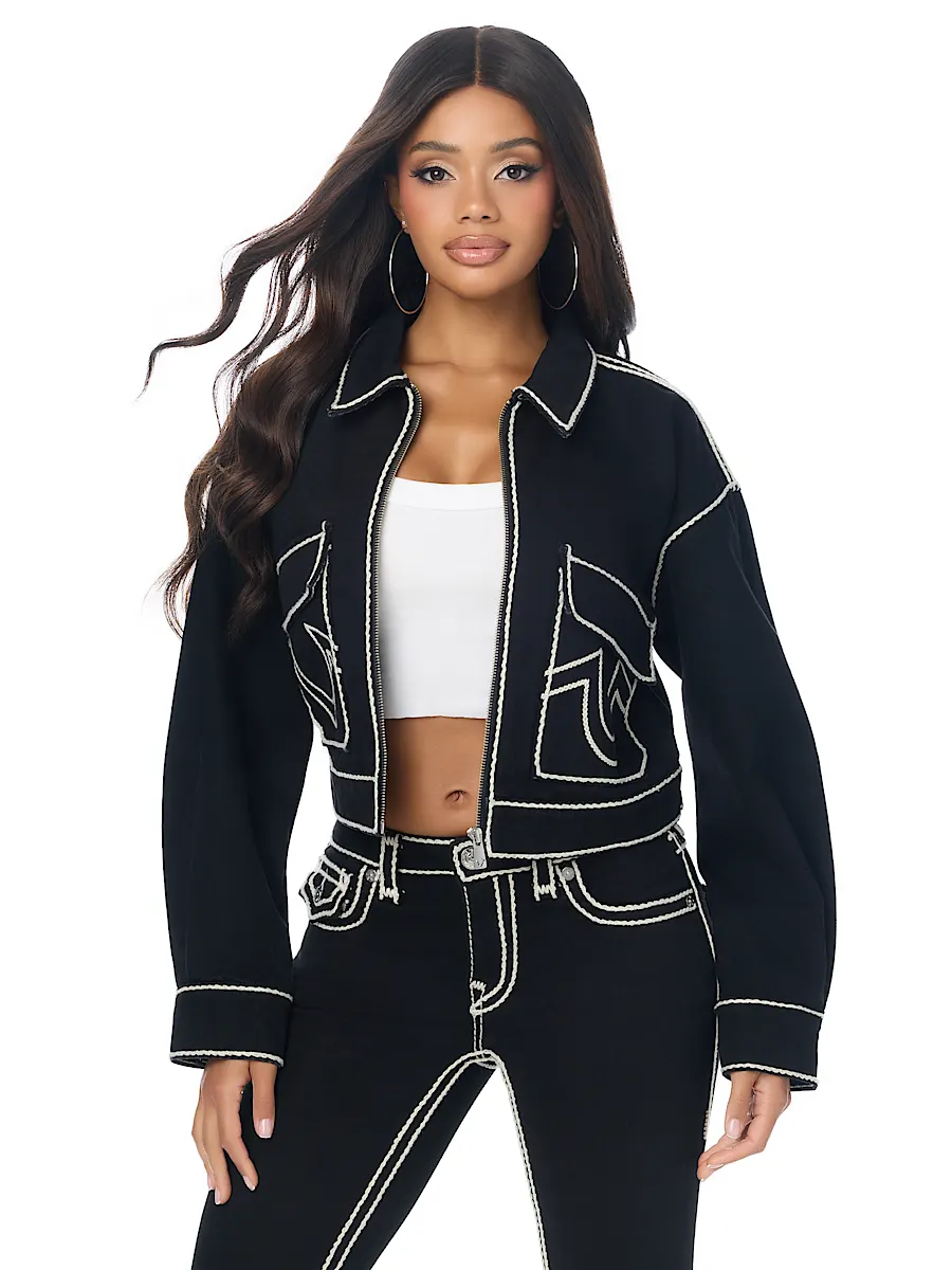 rope stitch denim jacket