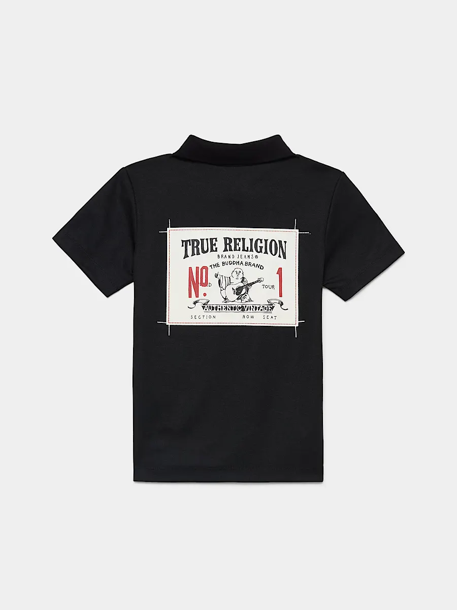 boys canvas patch polo shirt