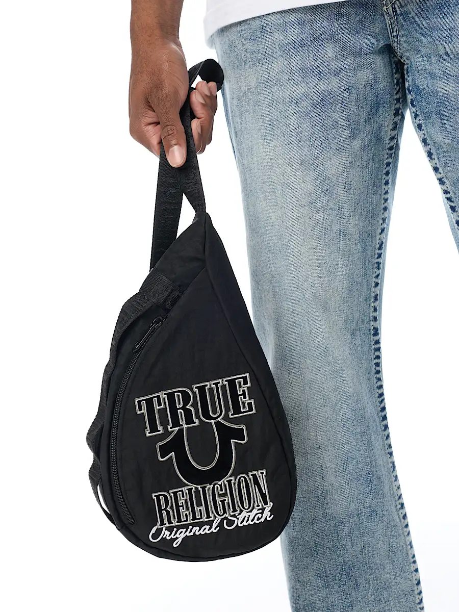 horseshoe script sling bag