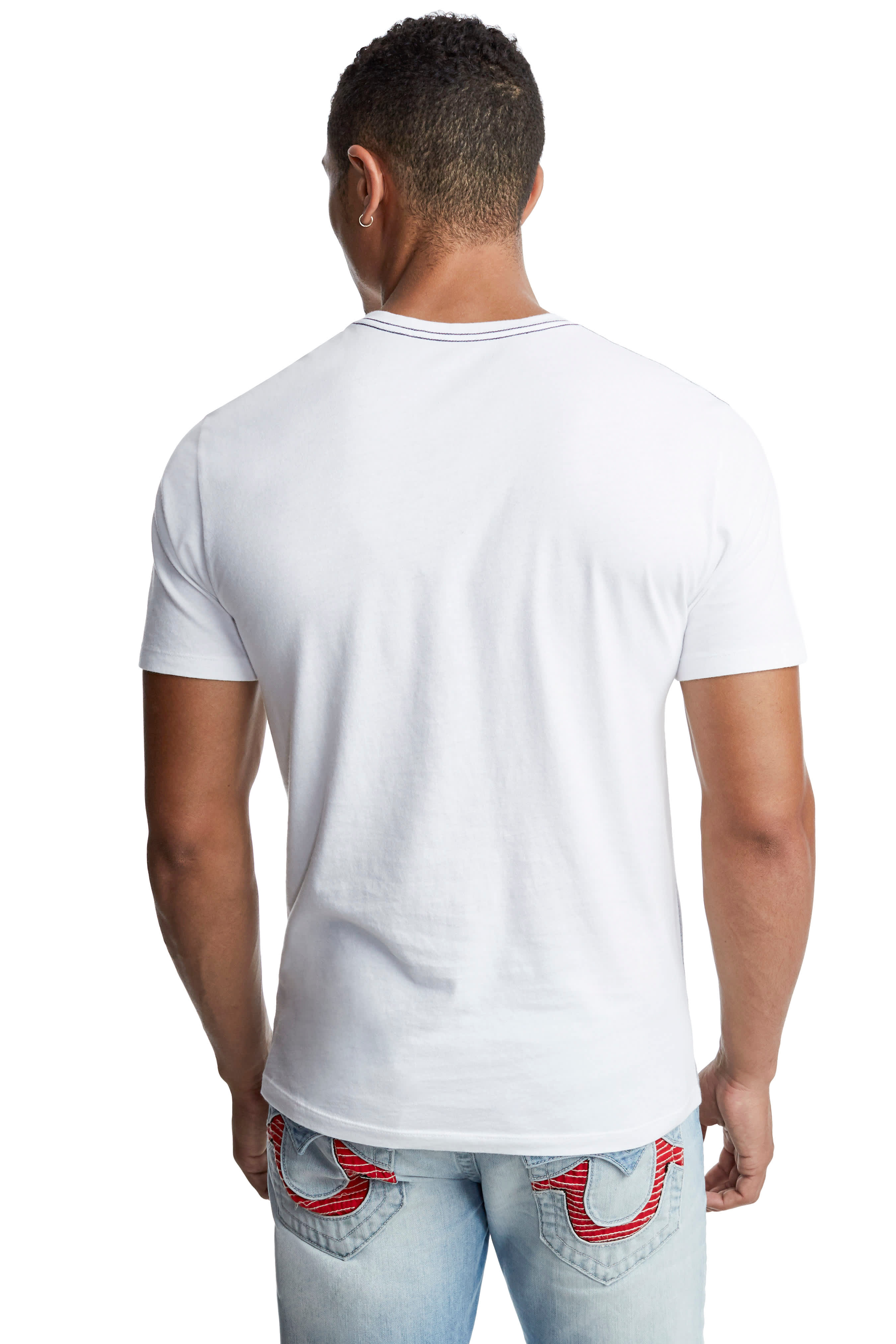 DOUBLE OMBRE V NECK MENS TEE