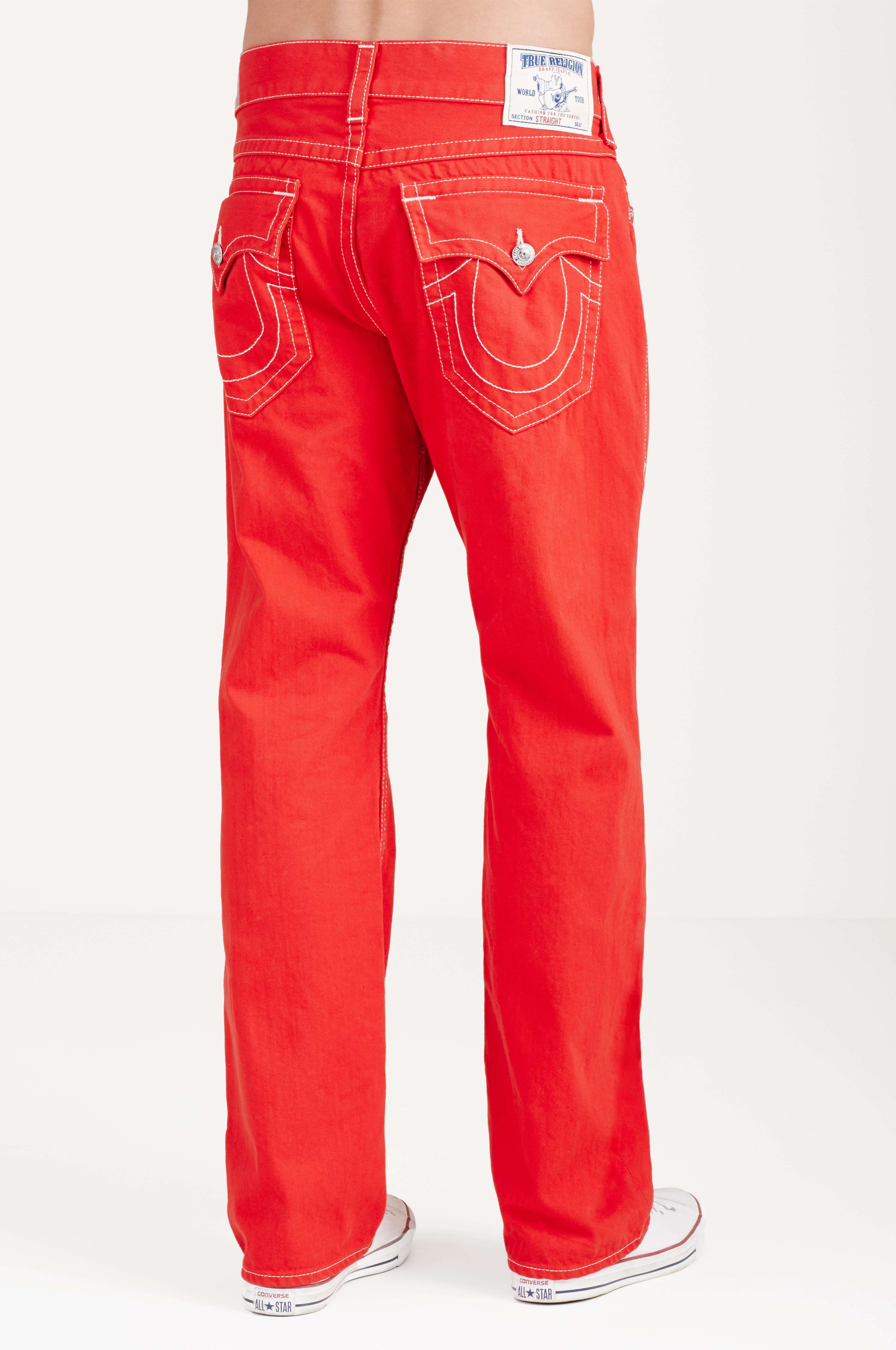 True religion red straight popular leg jeans